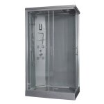Ondee zen cabine de douche hydromassante sery - porte coulissante - chrom� - 120x80cm