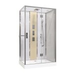 Ondee zen cabine de douche hydromassante radio et bluetooth sren slim - 140x80cm - chrom