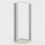 Cabine parois de douche 1 - 4 de cercle pliante en pvc 80x80 cm h 185 mod. loto avec ouverture centrale ...