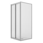 Cabine parois de douche angulaire 90x90cm h185 verre transparent fixe + saloon 2 portes pivotantes 90 ...