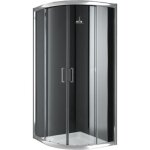 Cabine paroi douche demi - circulaire 80x80 h198 transparent 6mm mod. alabama - idralite - coulissante ...