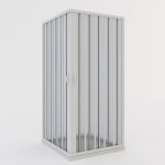 Cabine parois de douche pliante en pvc 100x100 cm h 185 mod. aster avec ouverture centrale