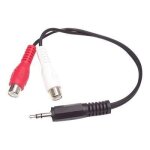 Câble adaptateur audio mini - jack 35mm vers 2x rca - 15 cm - noir - garantie à vie Câble adaptateur audio mini - jack 35mm vers 2x rca - 15 cm - noir - garantie à vie