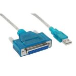 C�ble adaptateur dimprimante - inline - usb - > 25 broches parall�le - bleu - 1. 8m