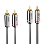 Cble audio 2x rca - lindy - cromo line - 0. 5m - connecteurs plaqus or 24 carats - qualit premium