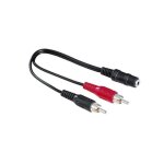 C�ble audio jack 35 mm vers 2 rca - hama - 00116011 - rouge - adaptateur audio - flexible