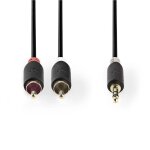 Câble audio stéréo - alpexe - 730 - 35 mm mâle - 2x rca mâles - 10 m - anthracite Câble audio stéréo - alpexe - 730 - 35 mm mâle - 2x rca mâles - 10 m - anthracite
