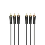 C�ble audio / vid�o - hama - 3 fiches rca m�les - dor� - 15 m
