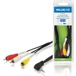 Cble audio - vido - value line - jack 35 mm vers 3x rca - 100 m - noir - connexion audio - vido