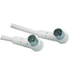 Cable coaxial antenne coude mâle femelle blanc 2. 5 Cable coaxial antenne coude mâle femelle blanc 2. 5