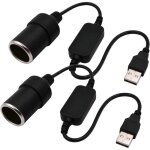 Cble de conversion automobile - ystp - usb a mle vers 12v prise allume - cigare femelle - noir - pvc ...