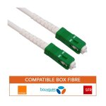 C�ble fibre optique renforc� (4mm) box bouygues orange sfr - installation ext�rieur - 10m - jarreti�re ...