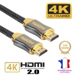 Cble hdmi 2. 0 4k 2mhaute vitesse 60hz 18gbps nylon compatible avec ps5 ps3 ps4 pc projector 4k uhd ...