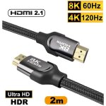 Cble hdmi 2. 1 8k 4k 120hz ultra hd earc hdr blu - ray 48gb / sec cble hdmi 2m support 3d pour switch ...