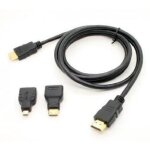 C�ble hdmi - moonmini - hdmi 1. 4 haute vitesse - 1. 5 m - triple blindage - adaptateurs micro / mini ...