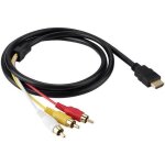 Cble hdmi mle vers 3rca audio vido cble av (15 m hdtv 1080p) - plaqu or