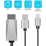 Cble hdmi - techstick - adaptateur lightning vers hdmi - mise en miroir dcran - compatible iphone ...
