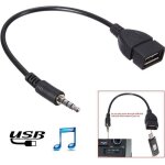 C�ble adaptateur audio jack 3. 5mm m�le vers usb 2. 0 femelle - h de o - 21 cm - noir