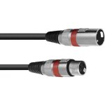 Omnitronic 3022047r xlr cble de liaison [1x xlr mle 3 ples - 1x xlr femelle 3 ples] 3. 00 m noir