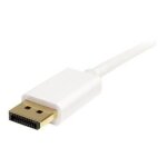 C�ble mini dp � dp 1. 2 1m - displayport 4k - blanc - cordon mini displayport vers displayport 1. 2 4k ...
