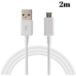 C�ble chargeur micro usb - phonillico� - 2 metres - compatible samsung galaxy - a10 a6 a7 j6 j5 j3