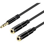 Splitter audio double jack - compatible smartphone iphone ps4 nintendo - 35 cm - noir - 2 casques