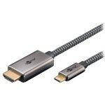 C�ble textile usb - c / hdmi - goobay - 3 m - m�le / m�le - adaptateur usb - c 3. 1 vers hdmi 2. 0
