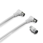 Cble tv coaxial 952 mm coud mle / fem. + adaptateur 952 mm 5 m