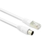 Cble tv coaxial 952 mm mle - rj45 mle 5 m - blanc