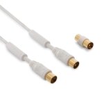 Cble tv coaxial mle / fem. 952 mm avec adaptateur mle / mle 10 m