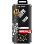 Cble ultra rsistant muvit tiger usb / lightning - 1. 2 m - gris