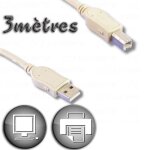 C�ble usb 2. 0 a m�le / type b m�le 3m