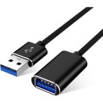C�ble usb 3. 0 - phonillico - rallonge 2m - noir - compatible cl� usb manette disque dur