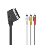 C�ble vid�o - hama - fiche p�ritel m�le - 3 fiches rca m�les - 15 m - blind�