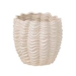 Cache - pot en cramique coquillage 22cm beige