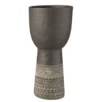 Cache - pot d�co en ciment ethnic 50cm gris
