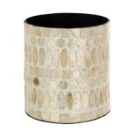 Cache - pot imprim� design delta 15cm beige