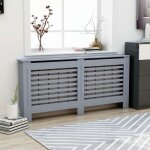 Cache - radiateur anthracite - vidaxl - 172x19x81 cm - mdf - espace de rangement pour livres et ornements ...