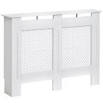 Cache - radiateur design contemporain fa�ade perfor� dim. 1115l x 19l x 82h cm mdf blanc 111x19x82cm ...