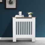 Cache radiateur - leytn - modèle blanc - hauteur 815 cm - panneau mdf e1 - trous ventilés Cache radiateur - leytn - modèle blanc - hauteur 815 cm - panneau mdf e1 - trous ventilés