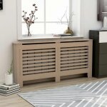 Cache - radiateur en mdf brun - vidaxl - 172x19x81 cm - design à lattes Cache - radiateur en mdf brun - vidaxl - 172x19x81 cm - design à lattes