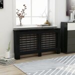 Cache - radiateur noir - vidaxl - 152x19x81 cm - mdf - espace de rangement pour livres et ornements Cache - radiateur noir - vidaxl - 152x19x81 cm - mdf - espace de rangement pour livres et ornements