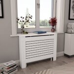 Cache - radiateur - vidaxl - blanc - mdf - design moderne  lattes