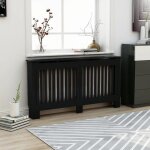 Cache - radiateur - vidaxl - noir - mdf - espace de rangement pour livres et ornements