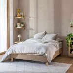 Cache - sommier bouclette intgral beige 160x200 - beige - terre de nuit