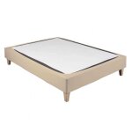 Cache - sommier coton jersey beige 150x200 - beige - terre de nuit Cache - sommier coton jersey beige 150x200 - beige - terre de nuit