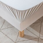 Cache - sommier coton jersey beige 160x190 - beige - terre de nuit