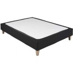 Cache - sommier coton jersey noir 160x190 � 180x200 - noir - terre de nuit