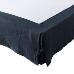 Cache - sommier - gaia - 140 x 190 cm - gaze de coton - coloris minuit - lavable � 40� c