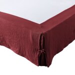 Cache - sommier - gaia - 160 x 200 cm - gaze de coton - lie de vin - lavable à 40° c Cache - sommier - gaia - 160 x 200 cm - gaze de coton - lie de vin - lavable à 40° c